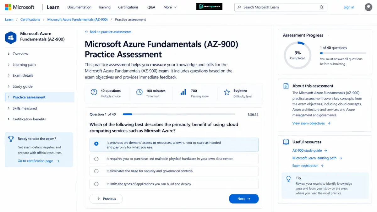 Check AZ-900 preparation with Microsoft Practice Assessment Check AZ-900 preparation with Microsoft Practice Assessment