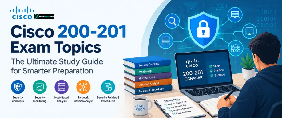 Cisco 200-201 exam topics and cybersecurity study guide